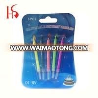 5ct pack color flame feature birthday party decorative candles