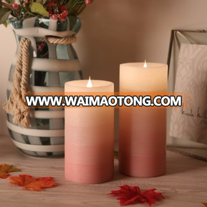 2018 Hot Selling Wholesale gradient color 3D Flameless Candles, Led Candle for Christmas Deco