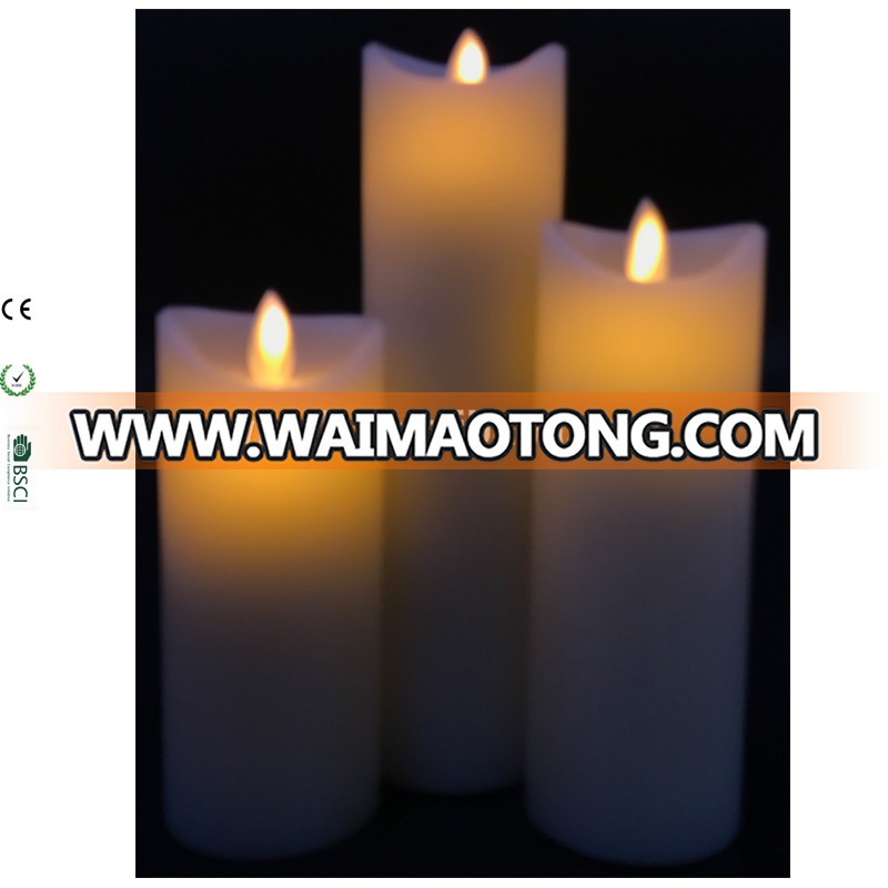 pillar moving wick led candle remote control floating wick candle with timer